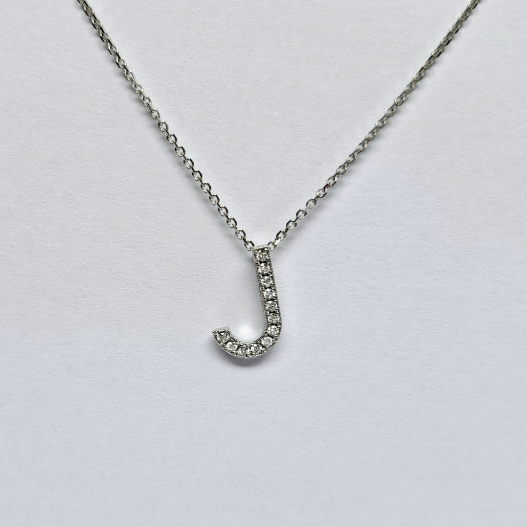 Initial Necklace with Diamonds