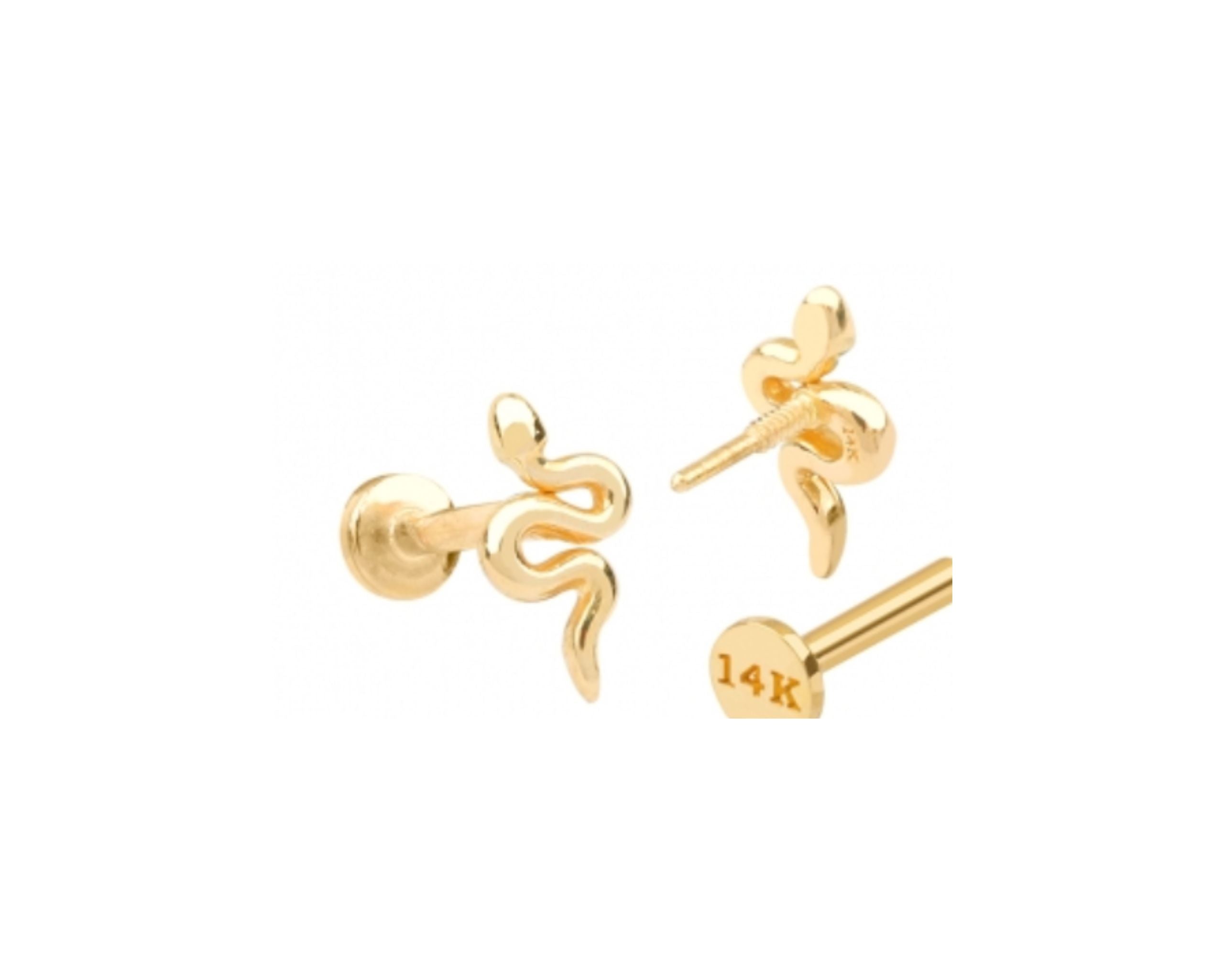 Gold Garden Snake Stud
