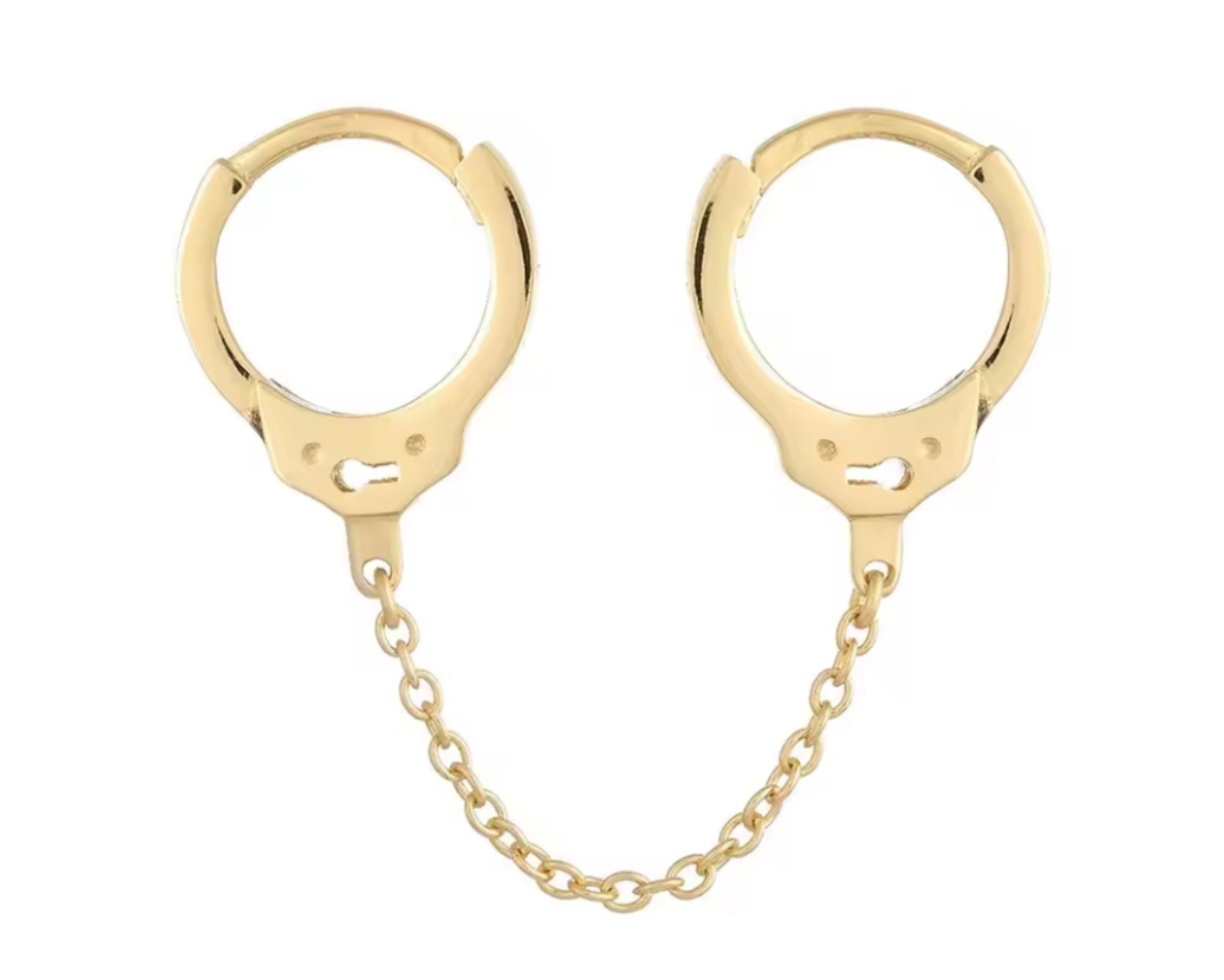 Gold Handcuffs Huggie