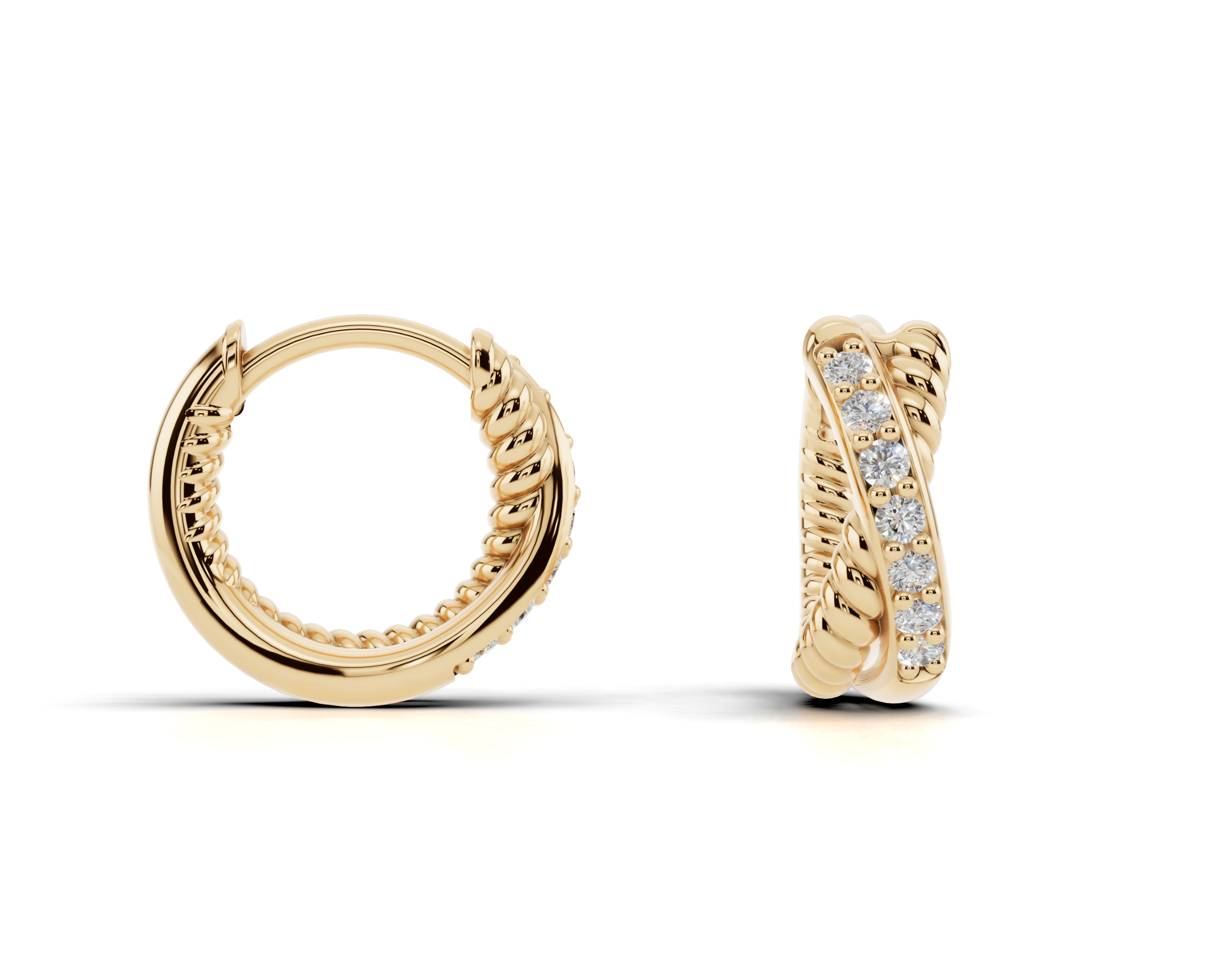 Twisted Diamond Crossover Huggies