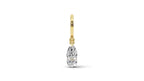 Floating Tassel Huggie - Pear Shape Diamond
