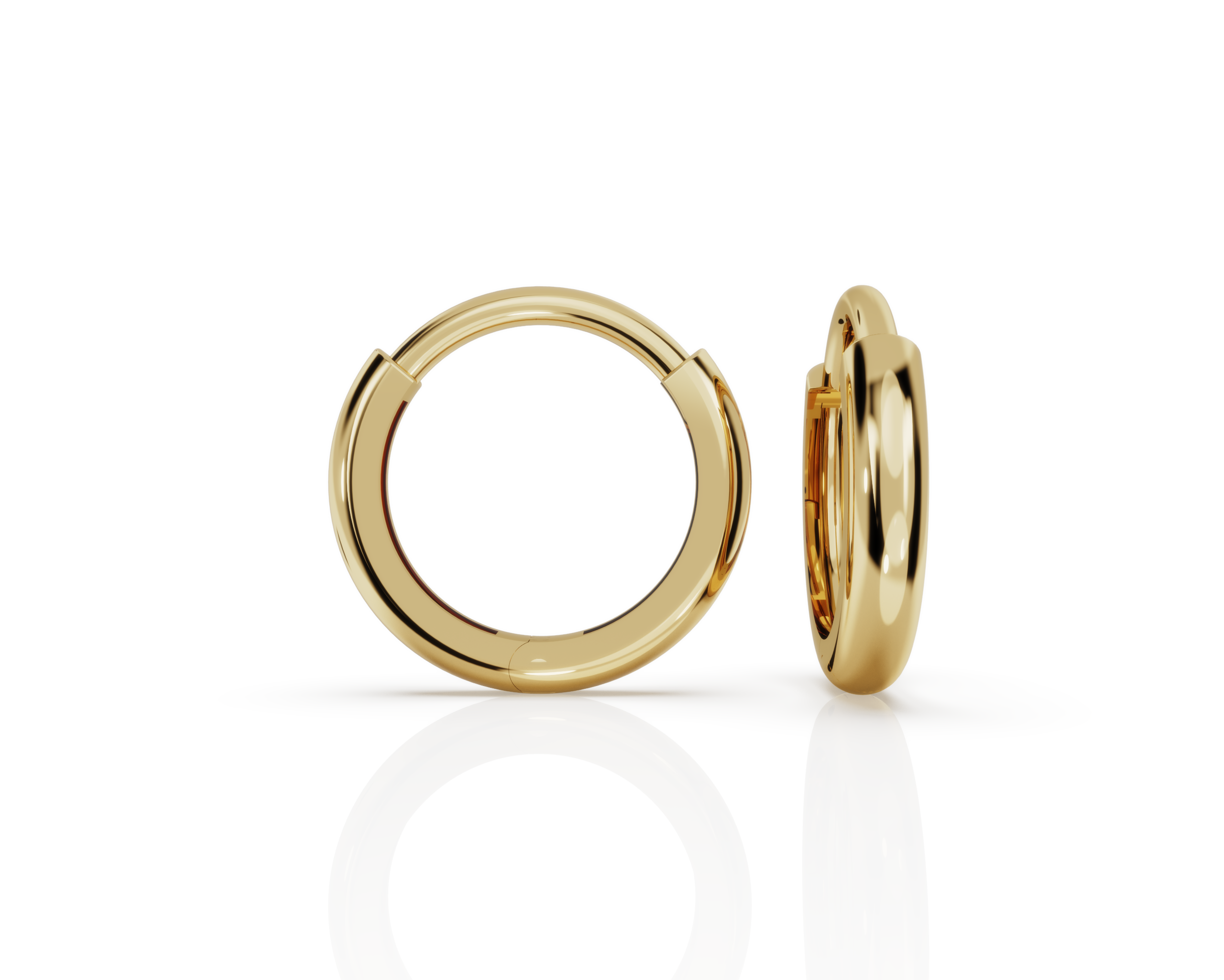 Solid Gold Huggies - 6.9mm (Sold as a Pair)