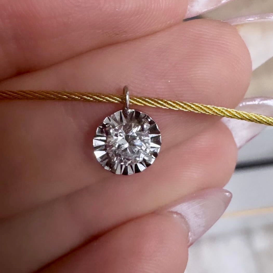 Diamond Wire Gold Necklace