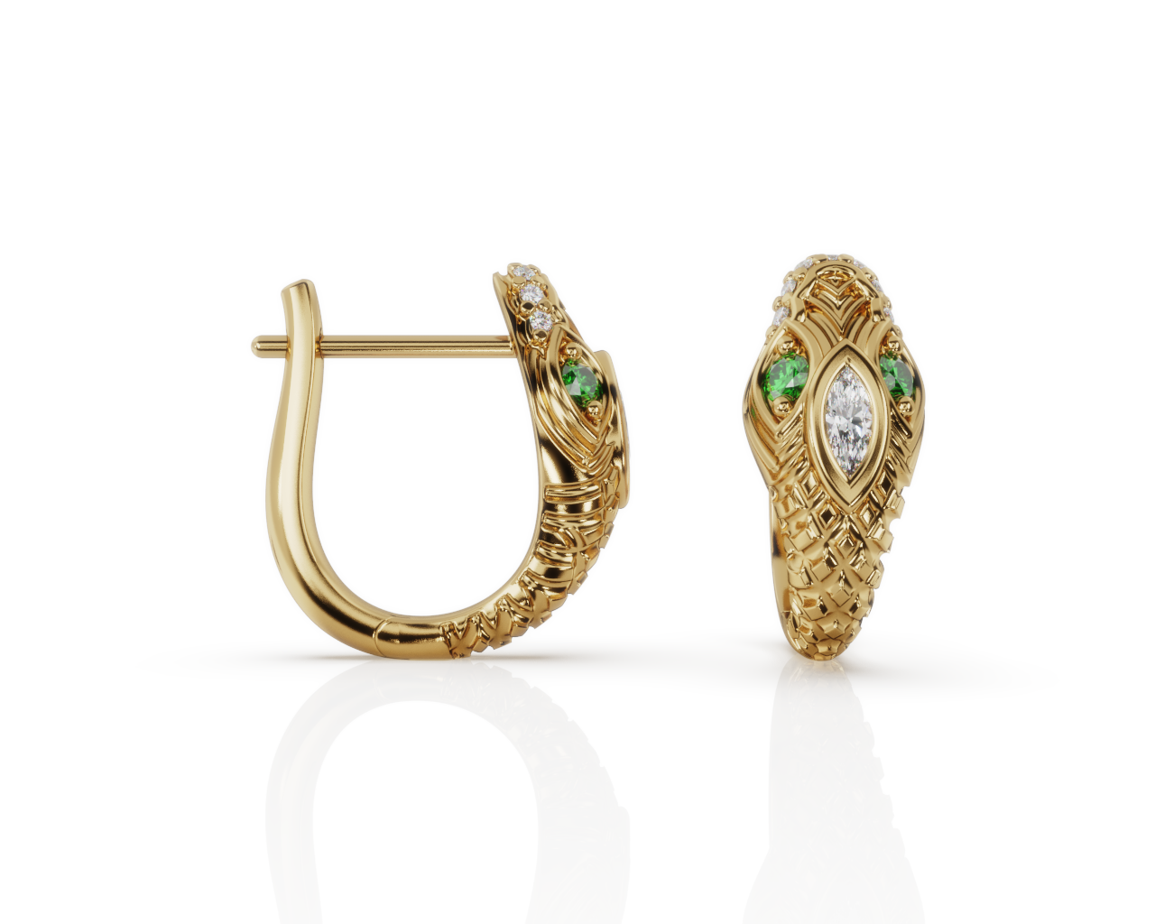 Marquise Diamond Snake Huggie - Mini - Single