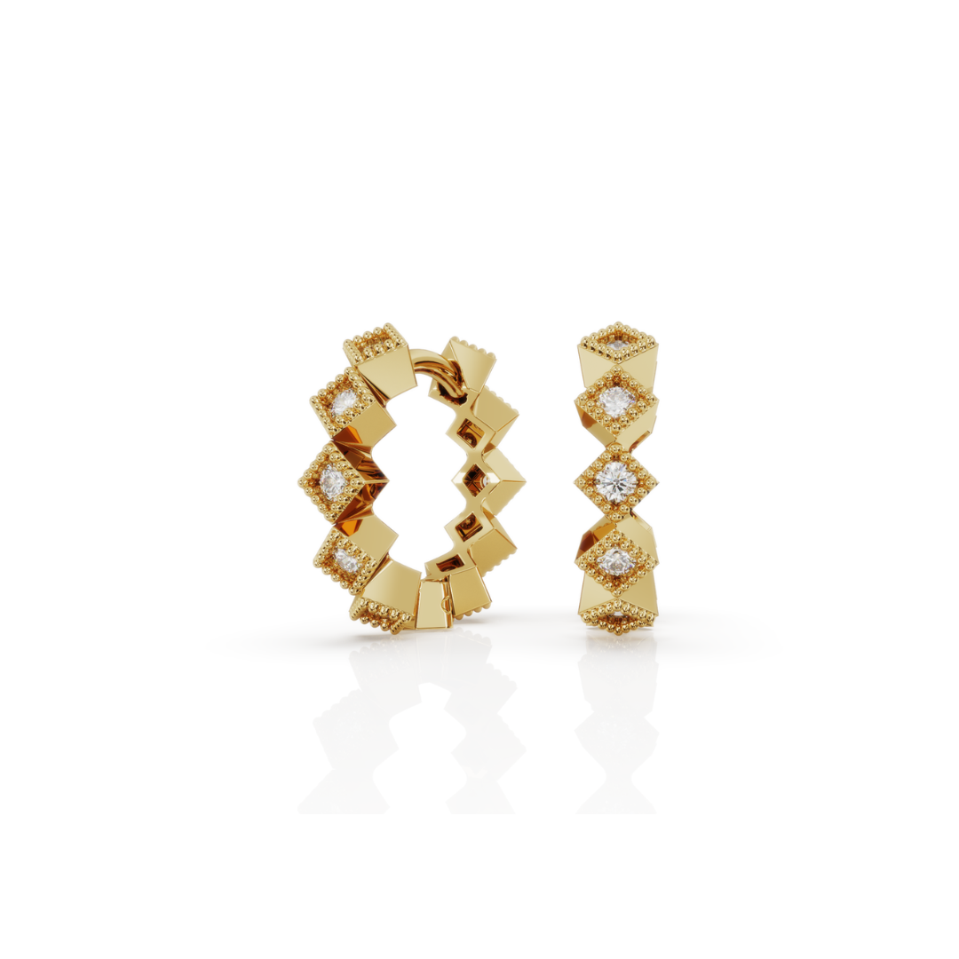 Mini Diamond Cut Huggies