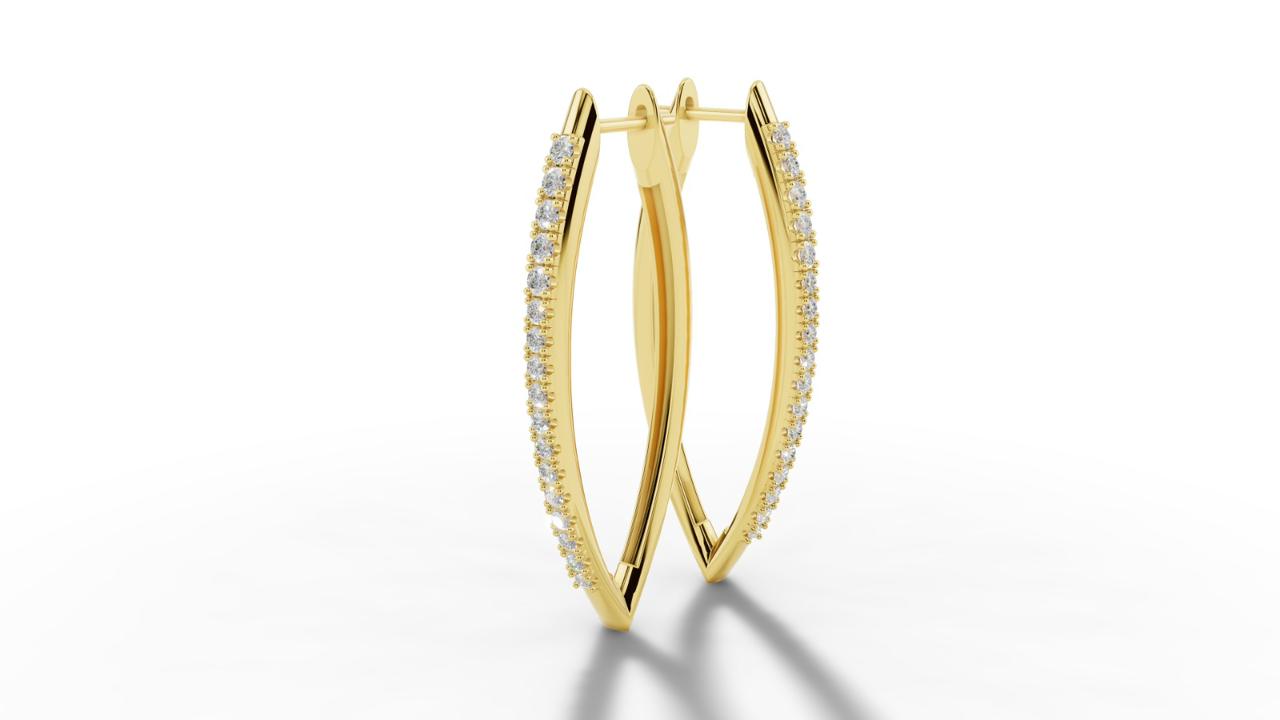 X-Large V Shape Diamond Hoops (Sold as a Pair)