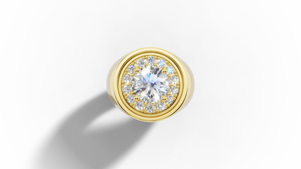 Signet Diamond Pinky Ring