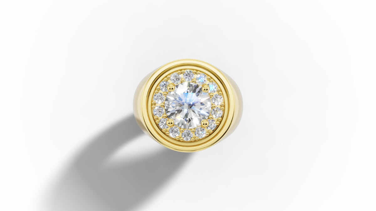 Signet Diamond Pinky Ring