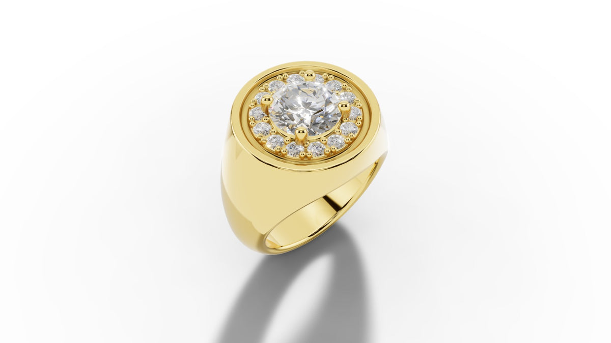 Signet Diamond Pinky Ring