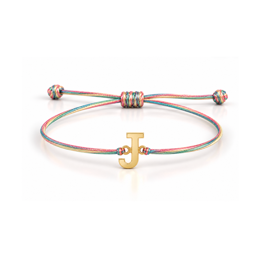Gold Initial Rope Bracelet