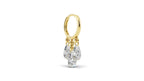 Floating Tassel Huggie - Pear Shape Diamond