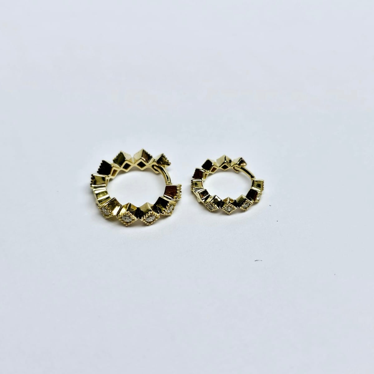 Large Diamond Cut Huggies - Sold as a Pair