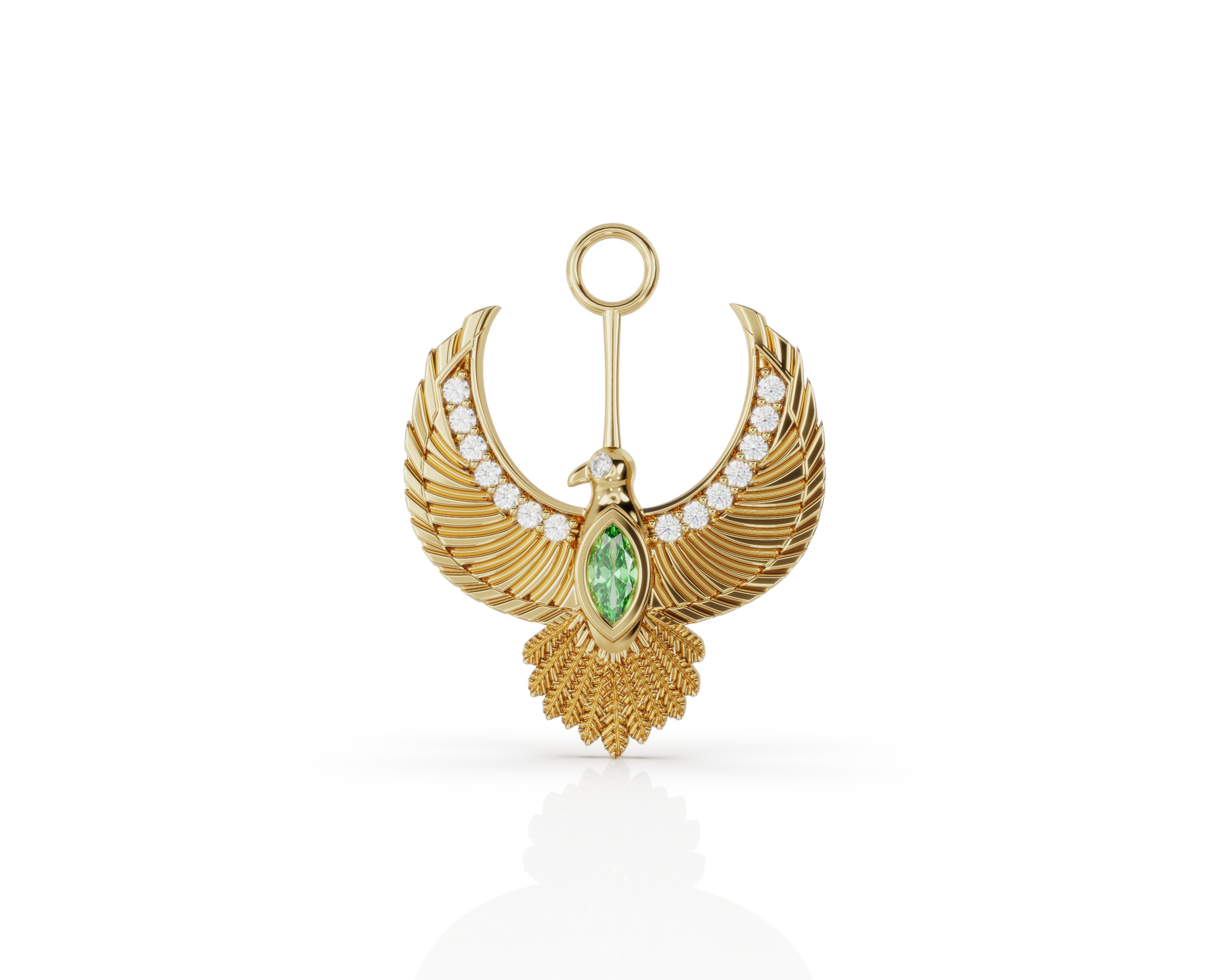 Precious Stone & Phoenix Charm