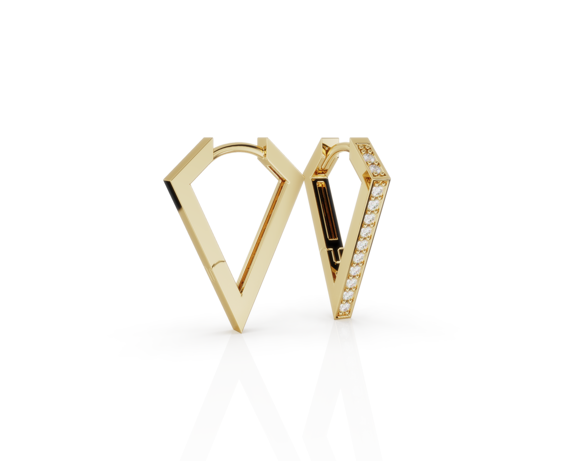 Triangle Diamond Hoops (Sold as a Pair)