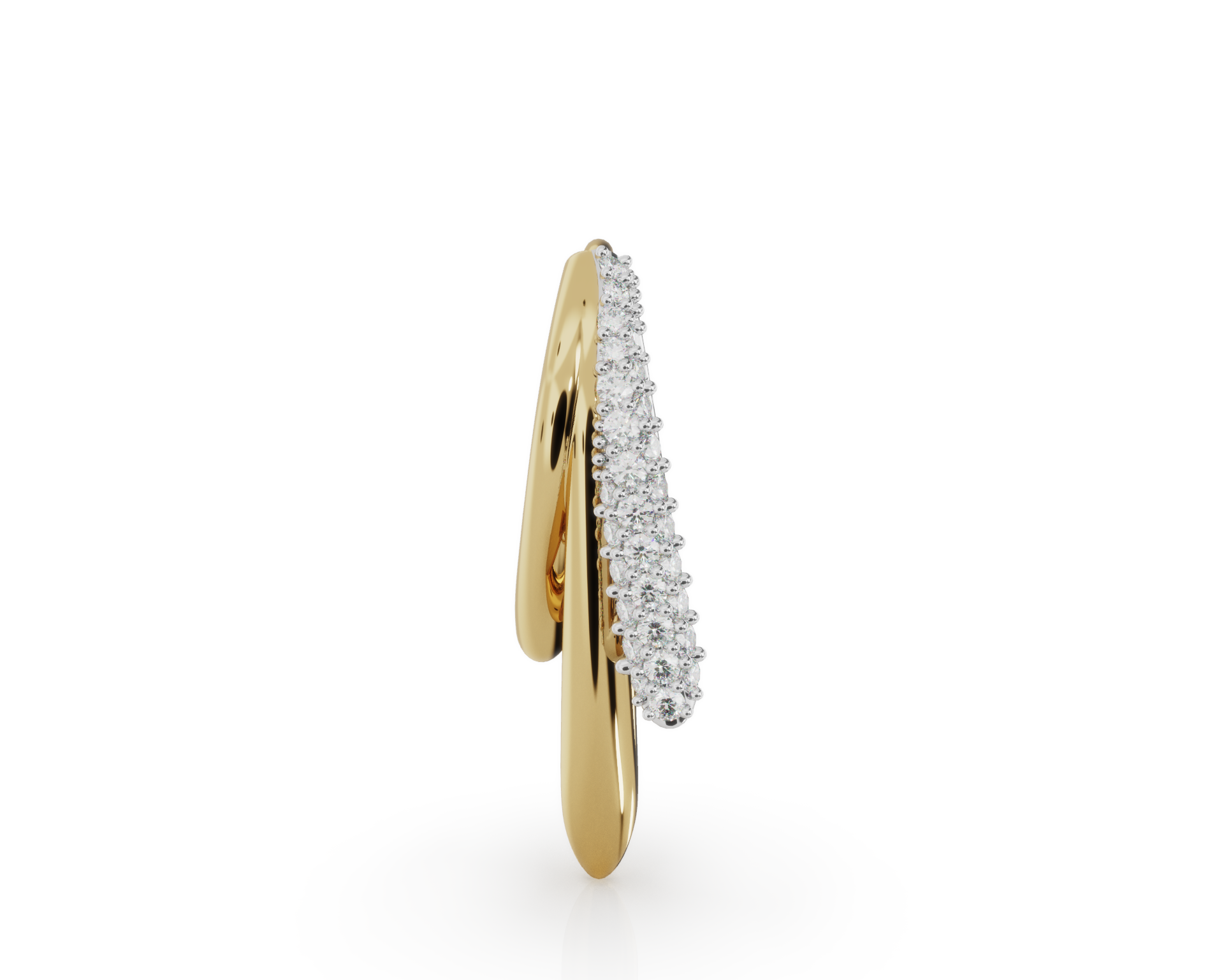 Triple V Hoops with Diamonds (Sold as a Pair)