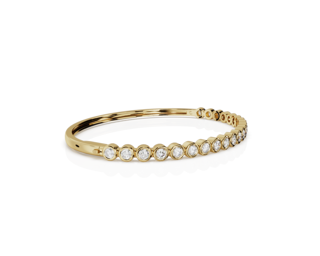 Tube Set Diamond Bangles