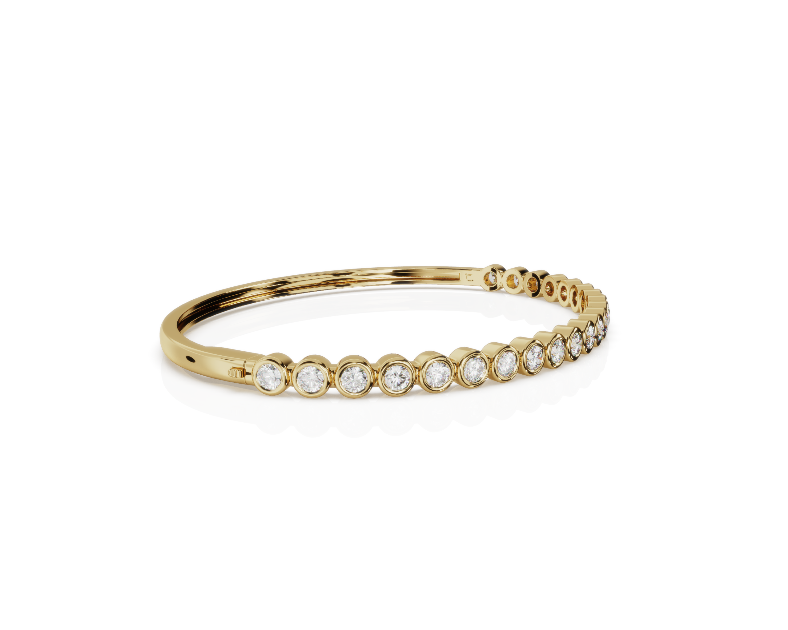 Tube Set Diamond Bangles