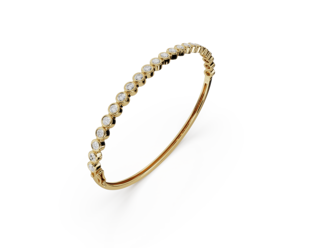 Tube Set Diamond Bangles