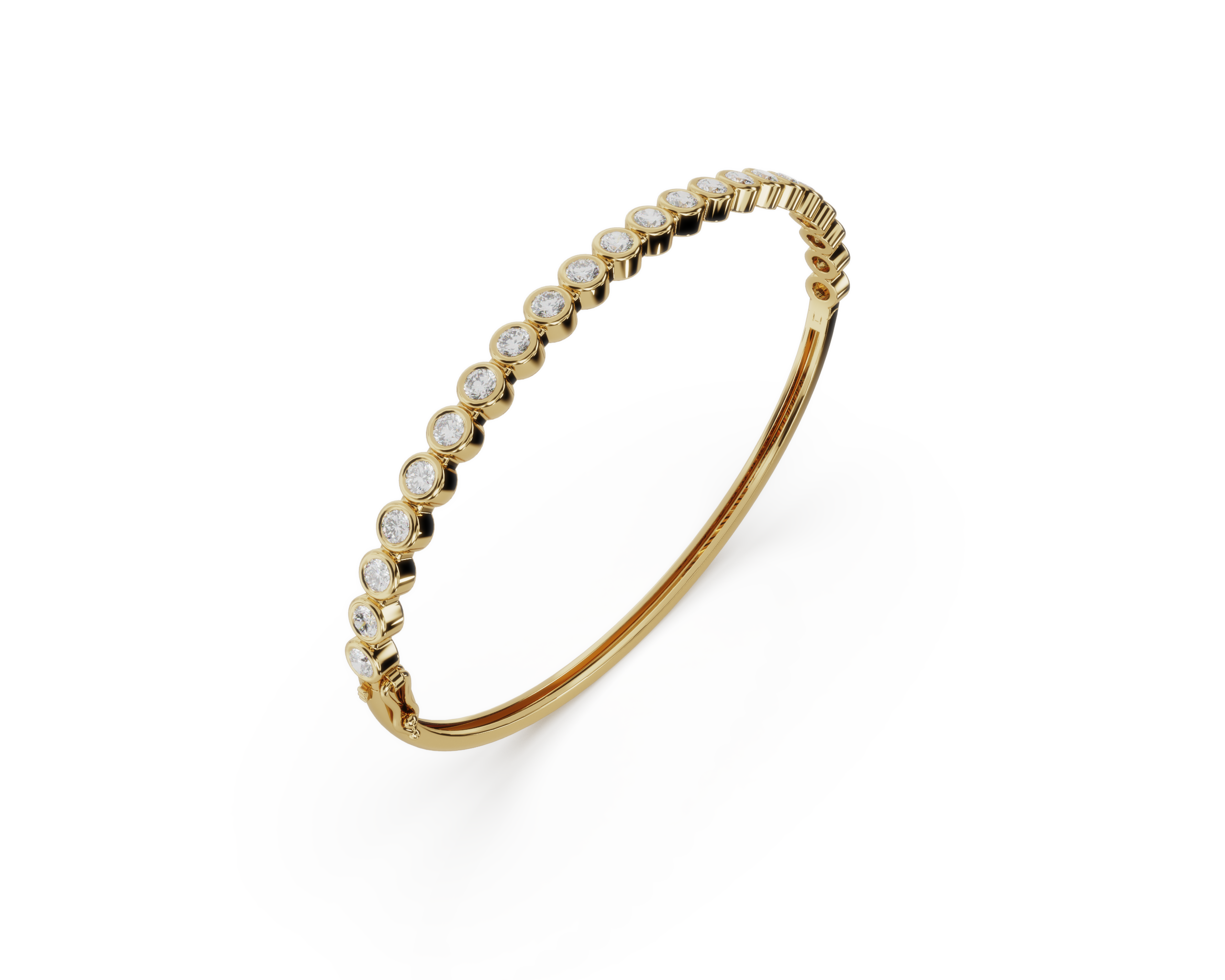 Tube Set Diamond Bangles