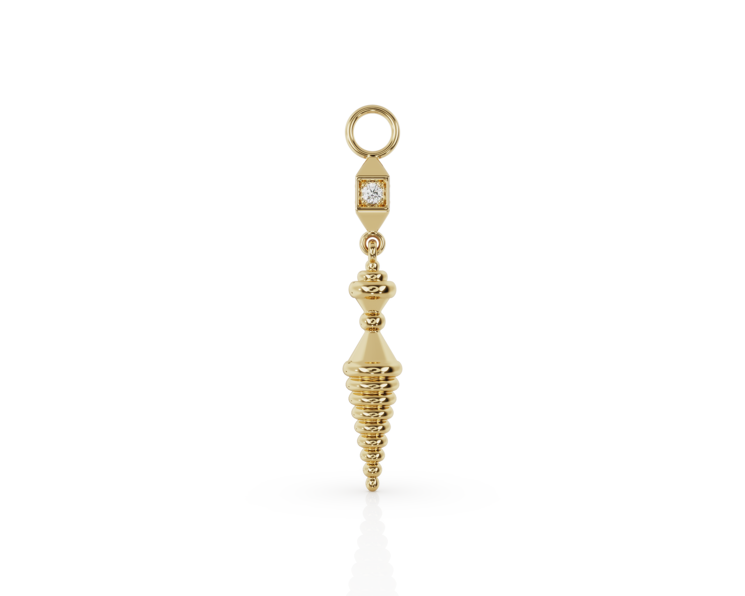 Short Diamond Spiral Charm
