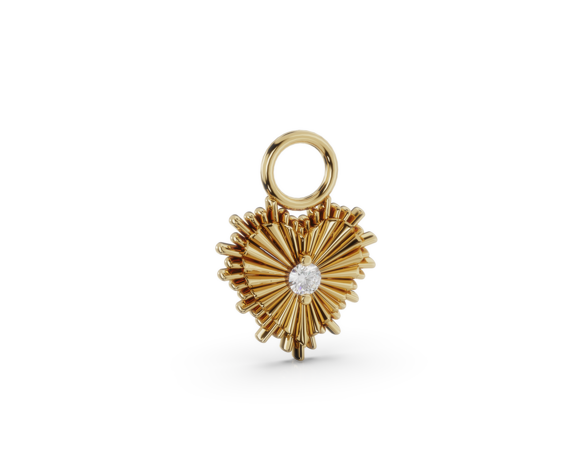 Art Deco Heart Charm
