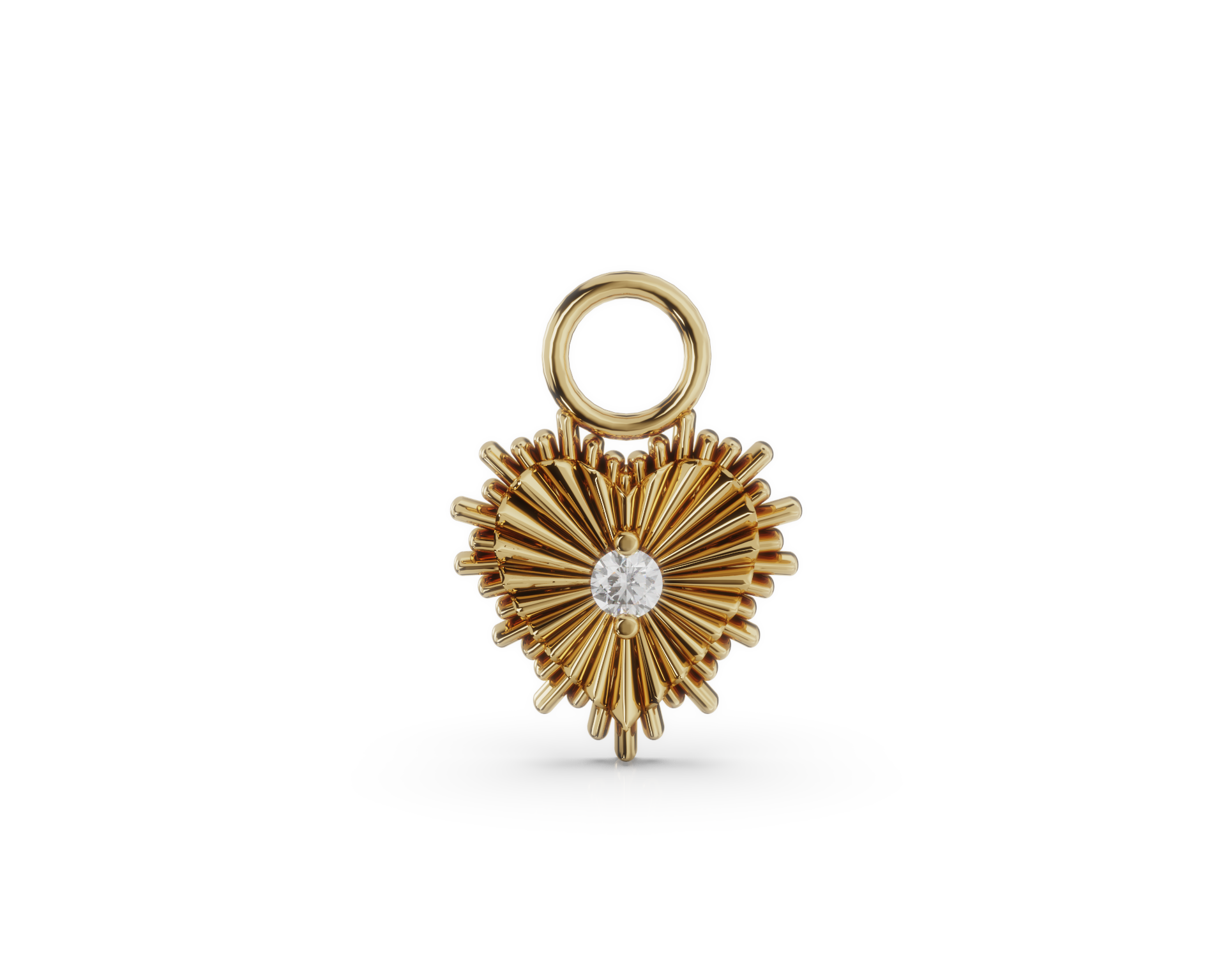 Art Deco Heart Charm