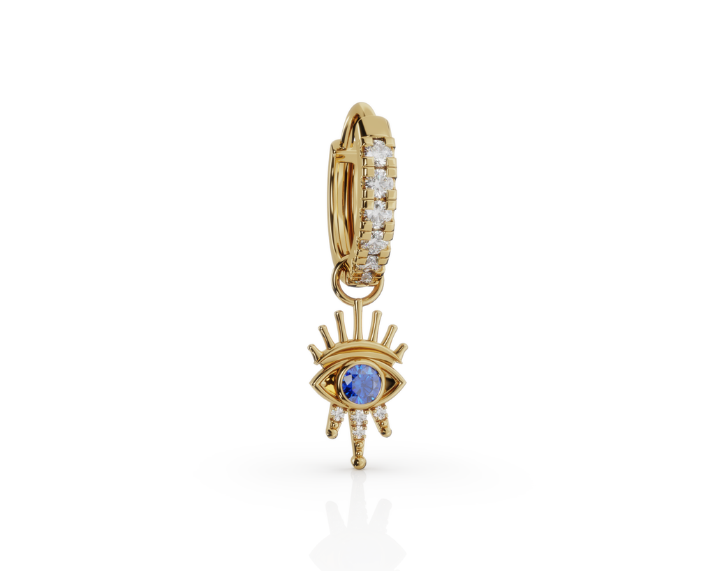 Evil Eye Sapphire & Diamond Charm