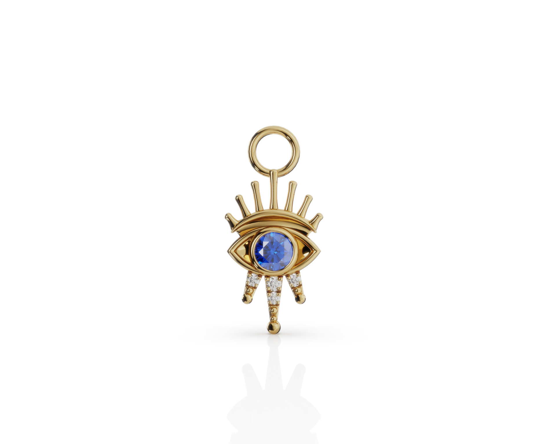 Evil Eye Sapphire & Diamond Charm