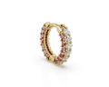 Diamond & Precious Stone Honeycomb Huggie - Small