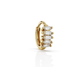 Diamond Baguette Staggered Huggie - 6.9mm Small