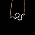 Precious Stone & Diamond Snake Necklace
