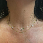 Precious Stone & Diamond Snake Necklace