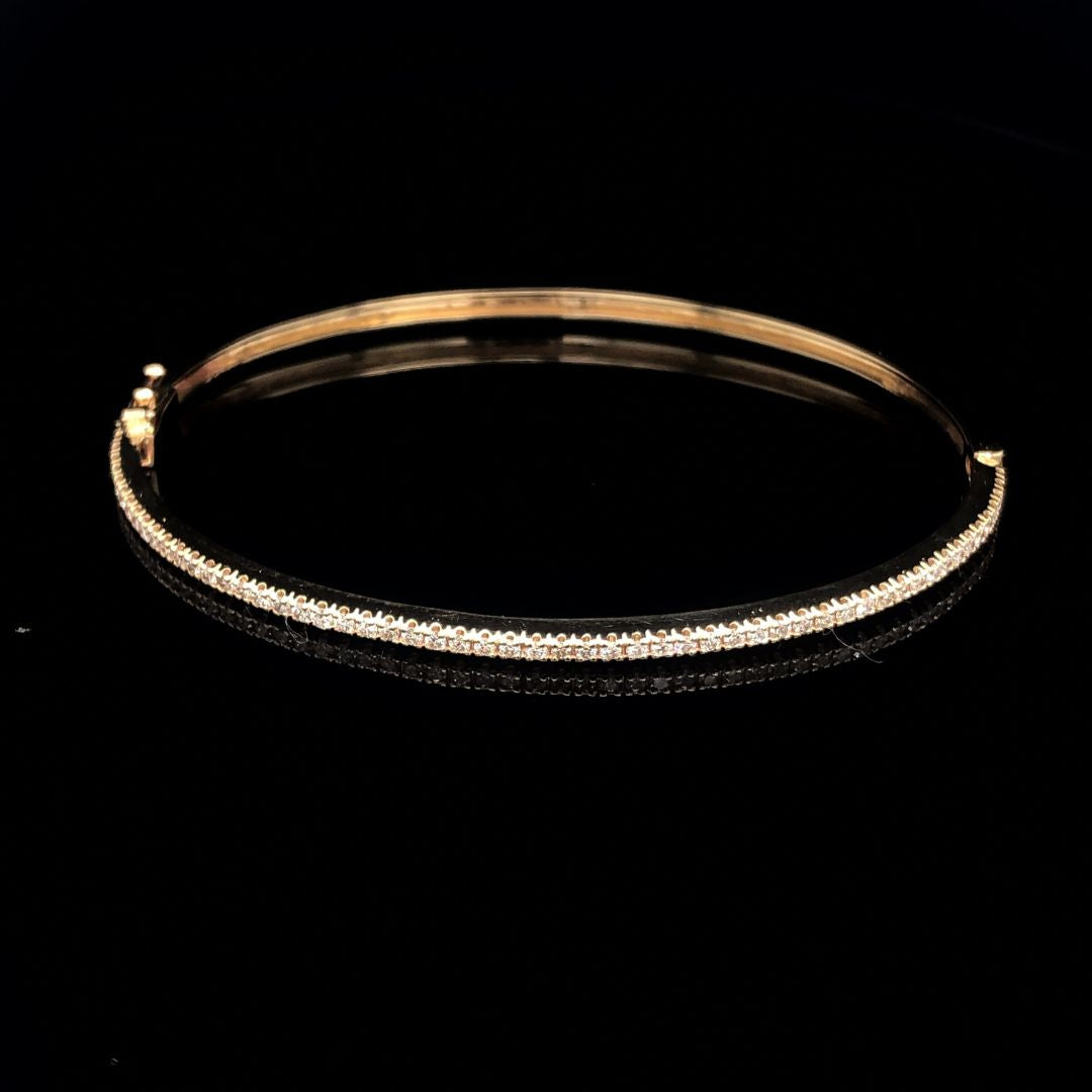 Thin Diamond Bangles - Yellow Gold In Stock