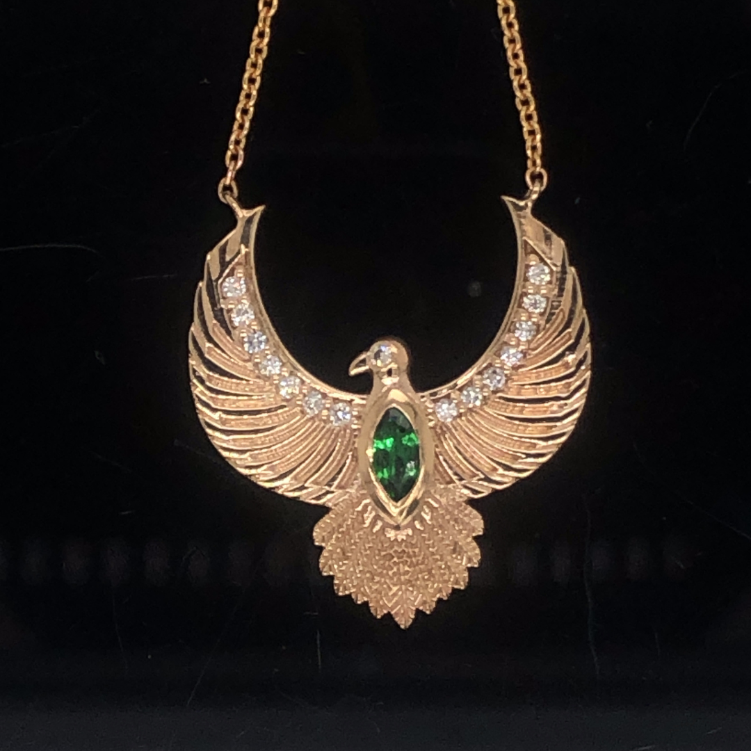 Precious Stone & Diamond Phoenix Necklace – My Peach Jewels SA